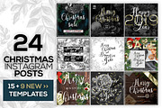 24 Instagram Christmas Posts, a Social Media Template by RussGFX (Thumbnail 1 of 9)