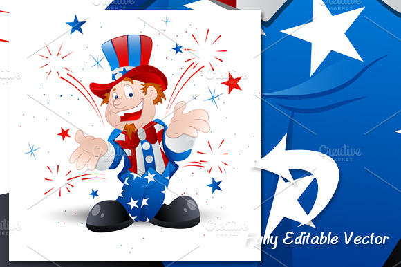 4Th Of July Cartoon Uncle Sam