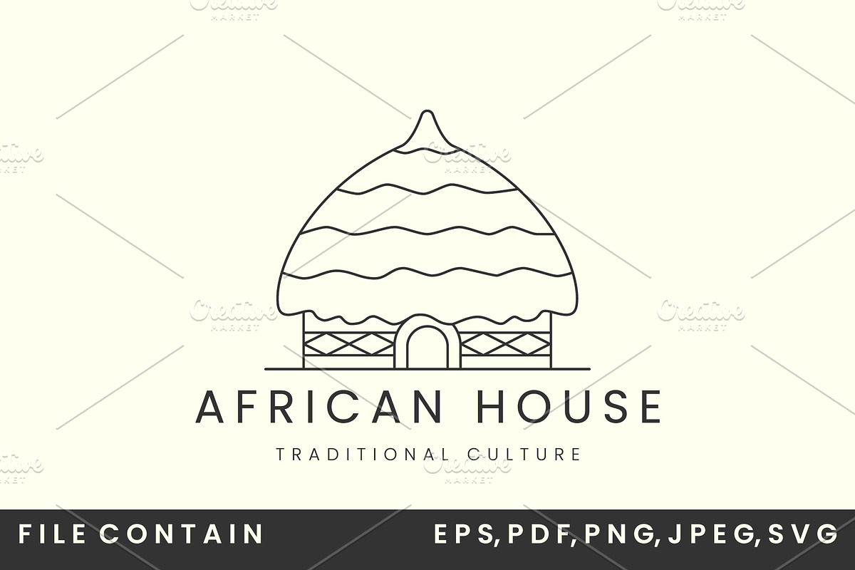 traditional african house line logo, a Branding & Logo Template by SD 22 (Photo 2 of 2)