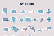Set of 50 maps of USA States, an Education Illustration by Illustrationsforteachers (Thumbnail 2 of 5)