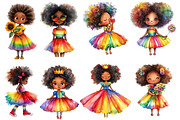 Cute Juneteenth Afro Girl Clipart, an Illustration by Designworld (Thumbnail 3 of 5)