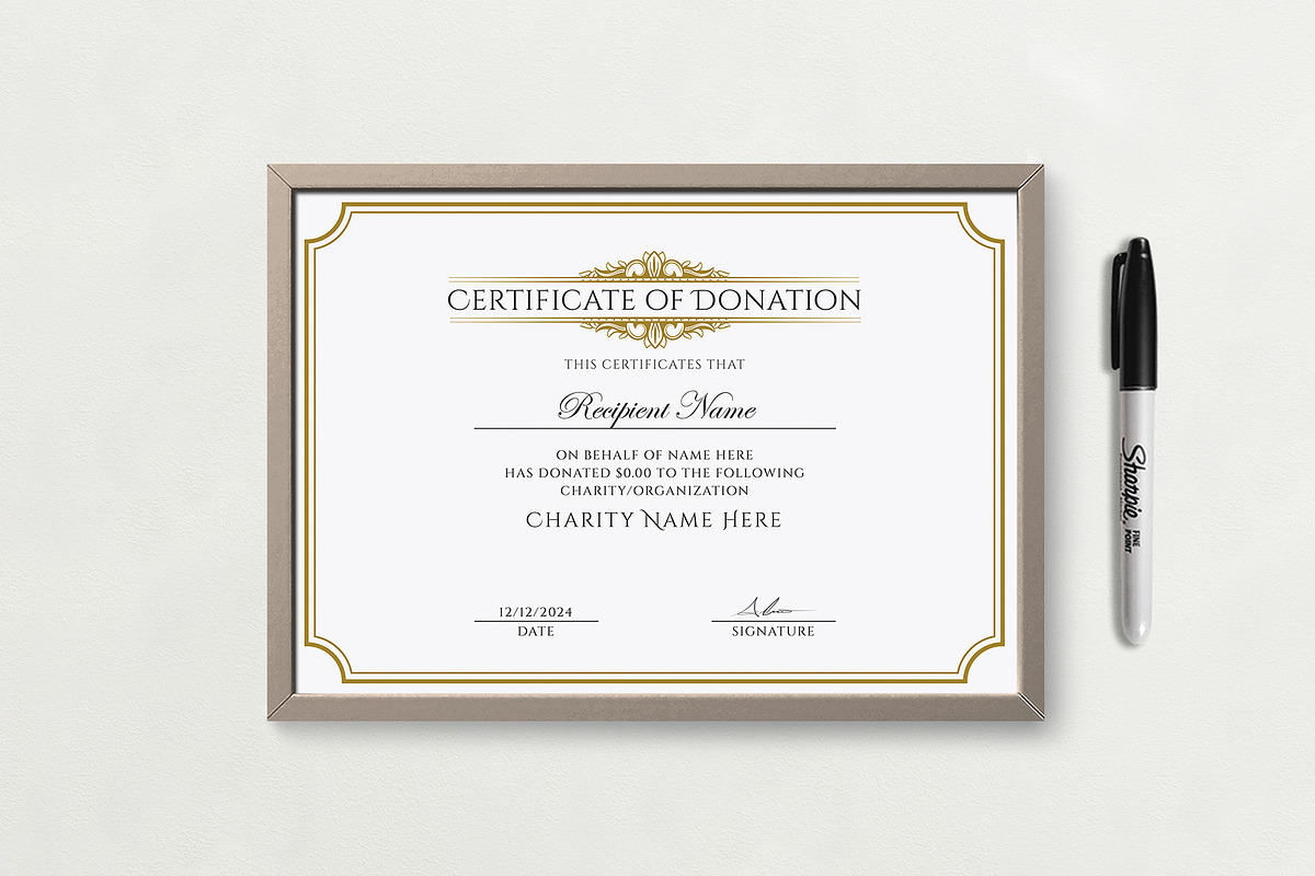 Donation Certificate, a Stationery Template by DesignDevisers (Photo 5 of 10)
