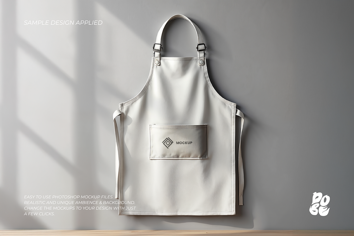 White Apron Mockup Set, a Household Mockup by DOBE Studio (Photo 4 of 5)