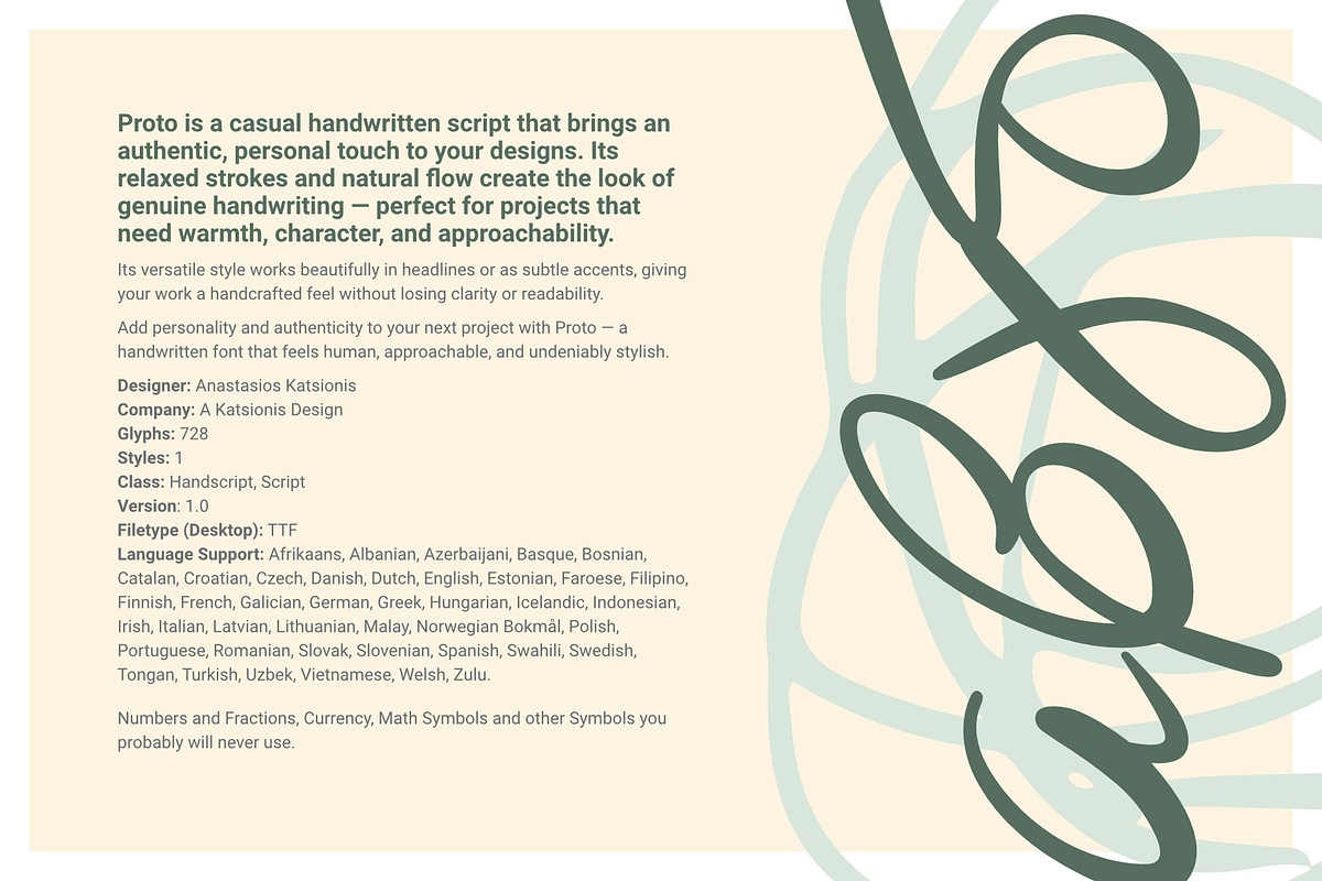 Proto Handscript, a Font by Crafted by AKD (Photo 3 of 10)