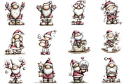 Quirky Whimsical Santa Clipart, an Illustration by CraftArtStudio (Thumbnail 3 of 6)