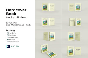 Hardcover Book Mockup 11 View