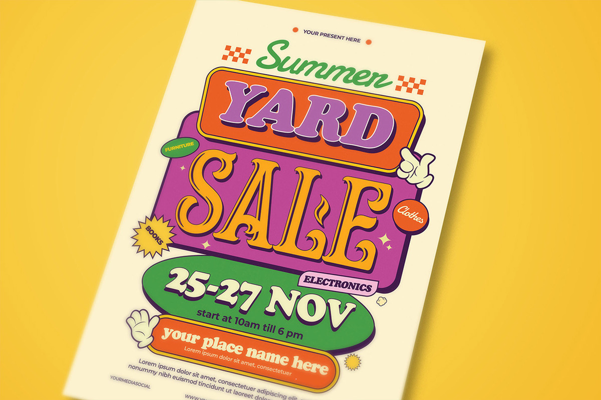 Summer Yard Sale Flyer, a Flyer Template by megarez (Photo 3 of 3)