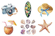 Summer Beach Day Clipart, an Illustration by designhome (Thumbnail 2 of 5)