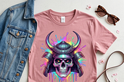 Rainbow Samurai Skull Armor, a Shirt Mockup by Vector Stall (Thumbnail 4 of 15)