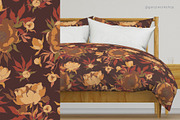 Seamless pattern set with peonies., a Decorative Illustration by GenziWorkshop (Thumbnail 9 of 12)