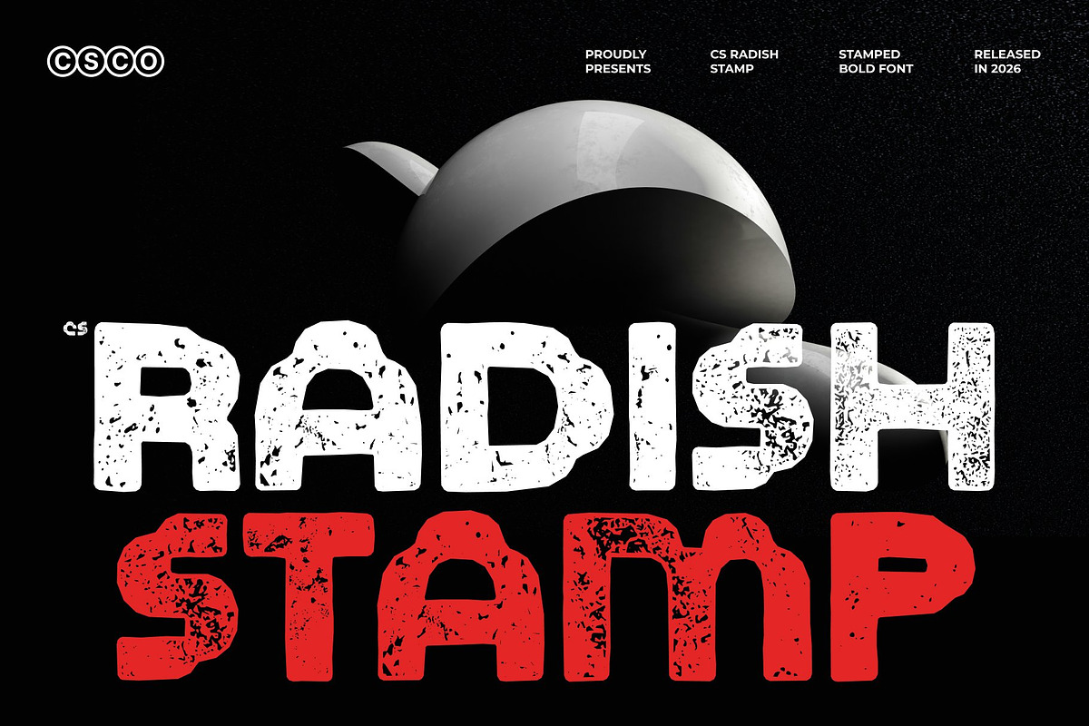 CS Radish Stamp, a Sans Serif Font by Craft Supply Co. (Photo 1 of 8)