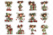 Christmas Whimsical Fairy Clipart, an Illustration by SinaCreation (Thumbnail 3 of 7)