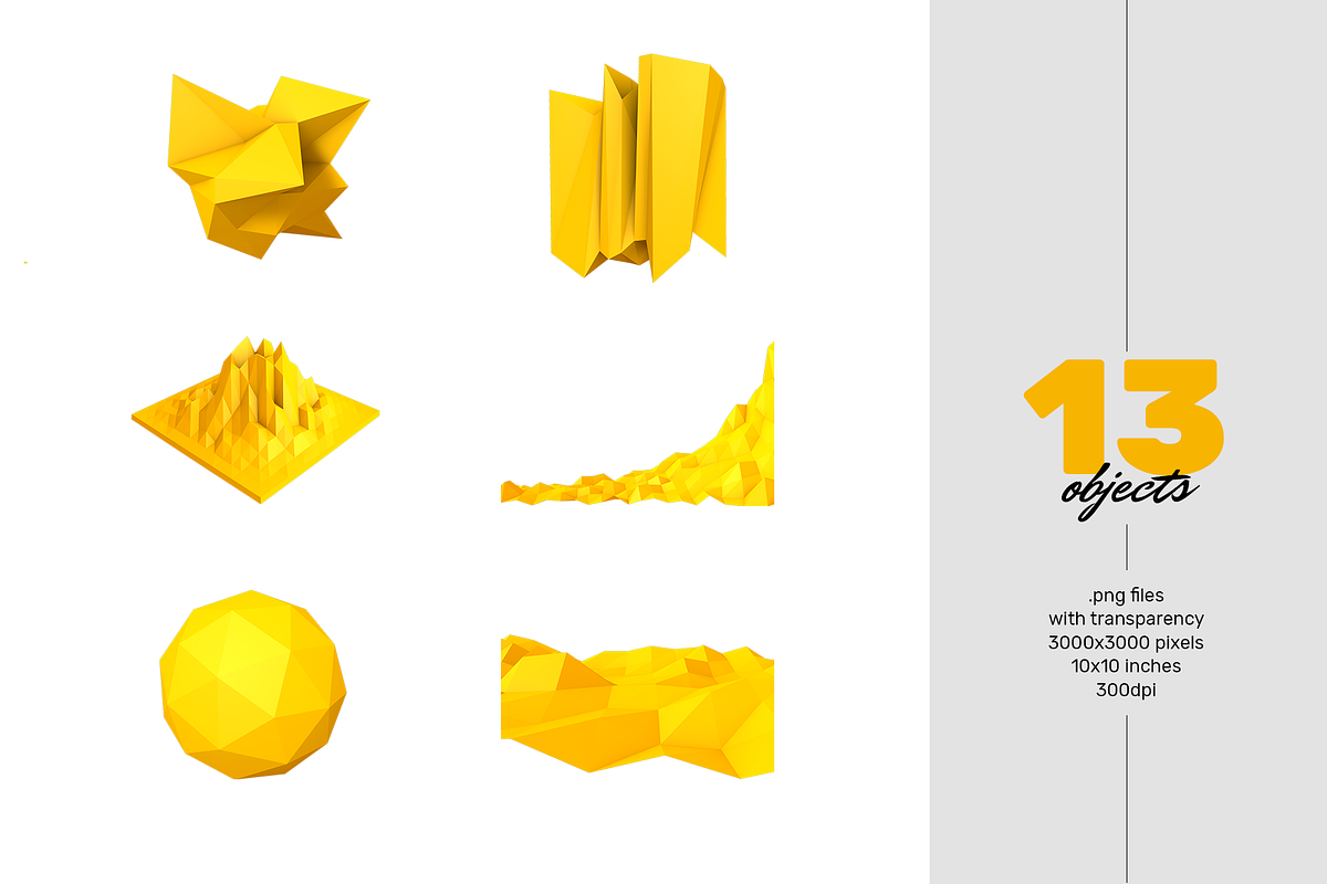 Yellow Polygons - background set, a Texture Graphic by Prisma
