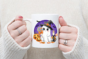 Cute Halloween Ghosts PNG, an Illustration by Watercolor design (Thumbnail 3 of 3)