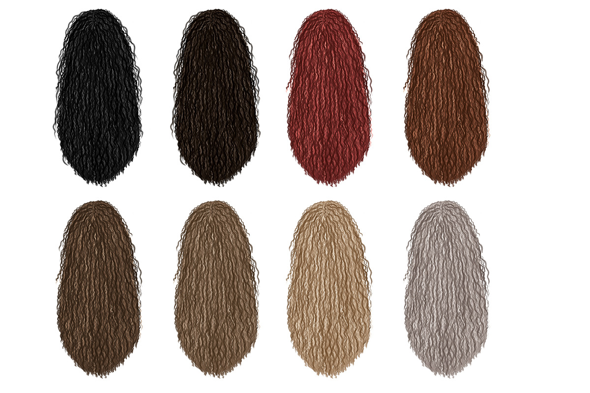 Curly hair clipart, an Illustration by Elenbushe (Photo 6 of 7)
