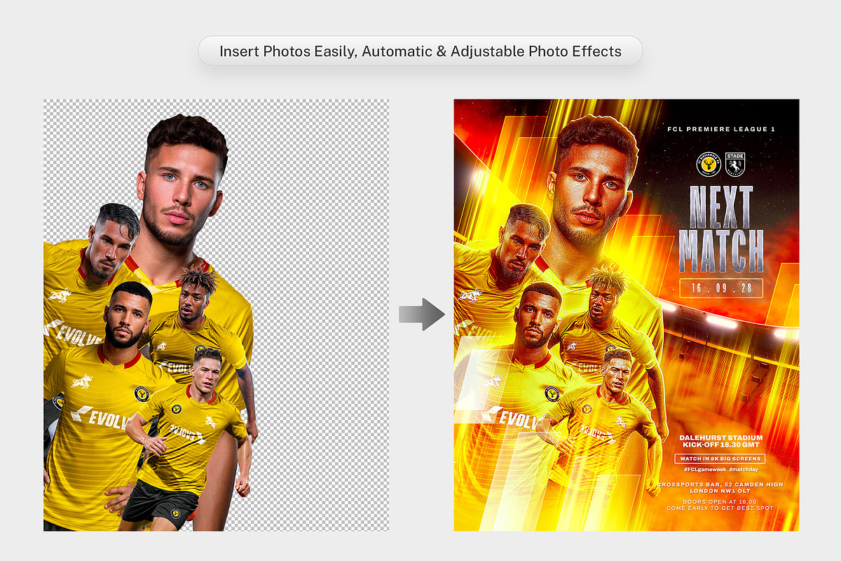 Football Matchday Instagram Template, a Social Media Template by Bornx Design (Photo 3 of 7)