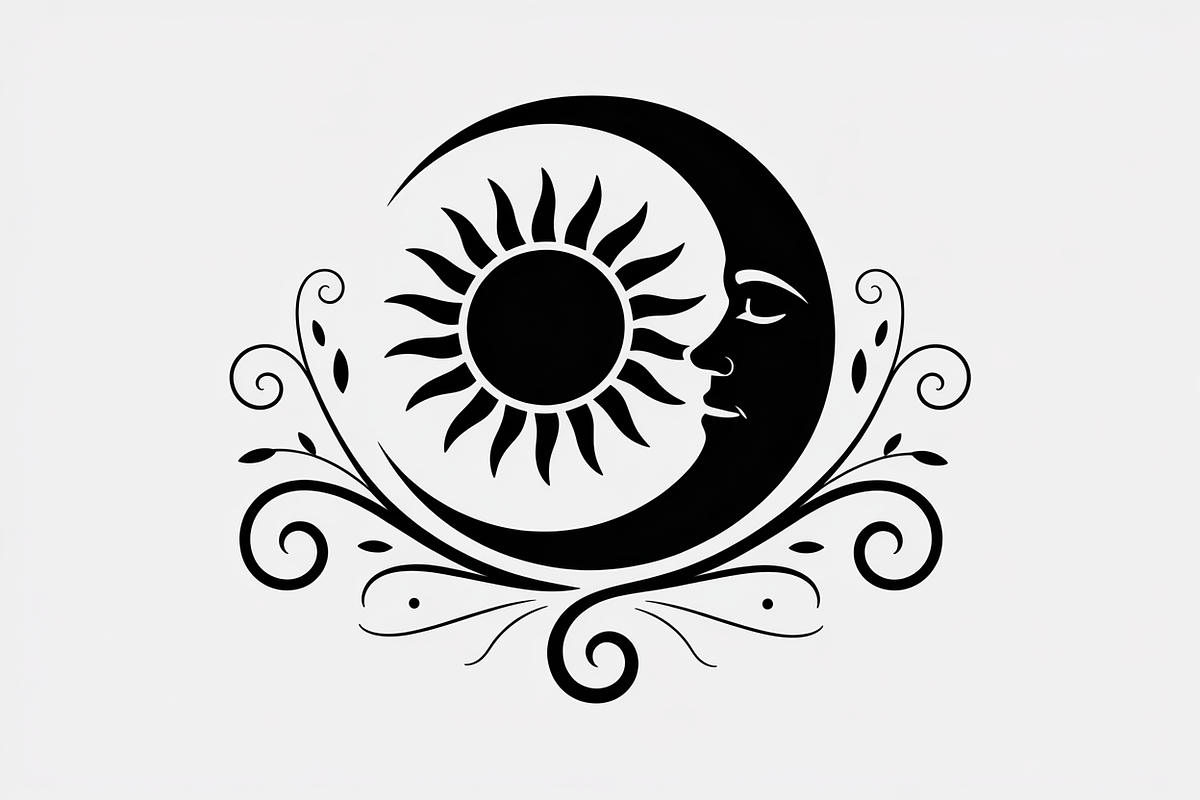 sun and moon surrounded by flowing, an Illustration by Amazin_art (Photo 11 of 25)