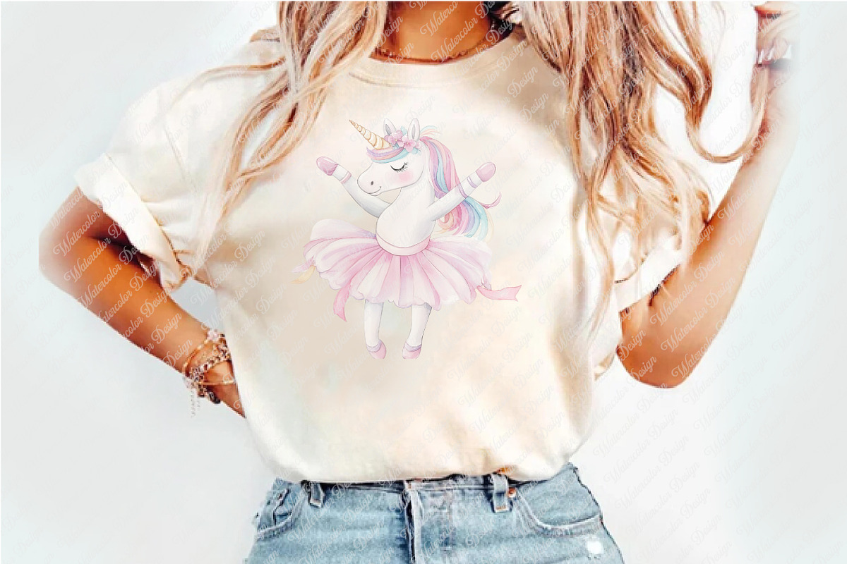 Watercolor Cute Unicorn Clipart, an Illustration by Watercolor design (Photo 5 of 11)