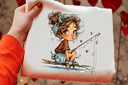 Valentine Coffee Girl Clipart, an Illustration by OK Design (Thumbnail 5 of 6)