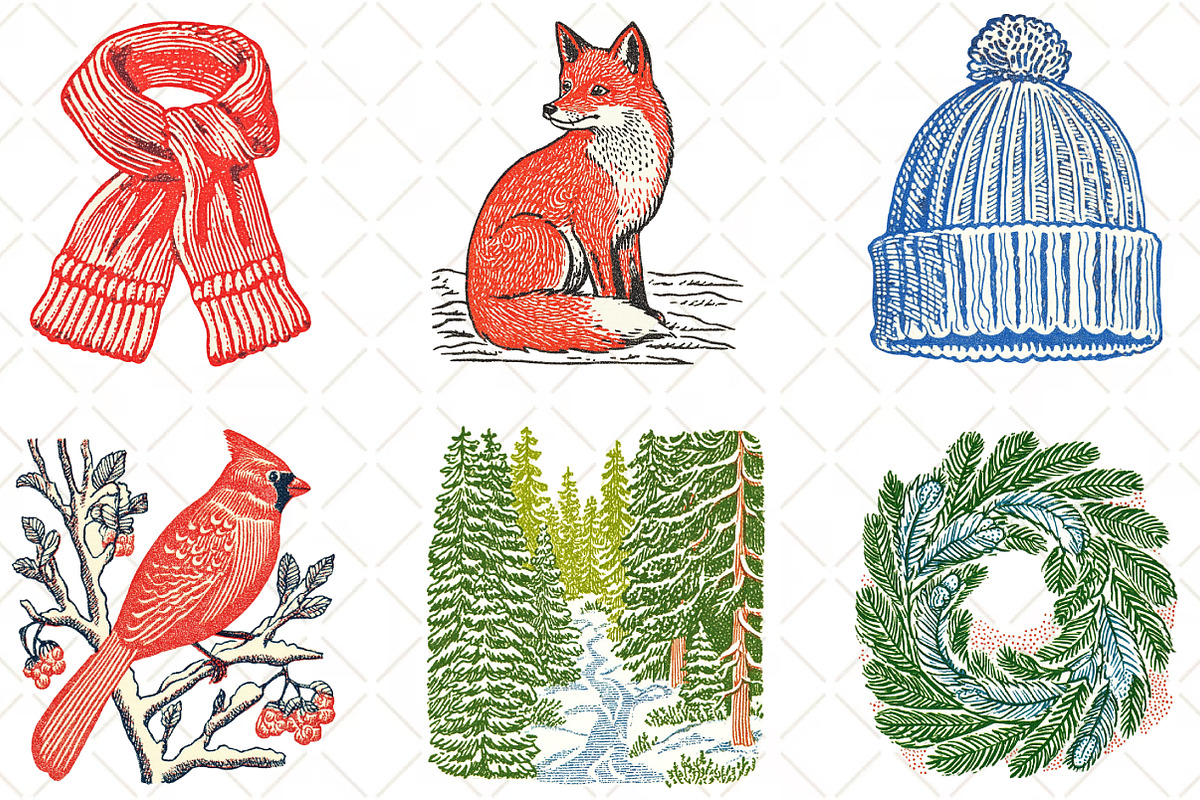 Watercolor Winter Clipart Collection, an Illustration by Black Bird Studio (Photo 5 of 6)