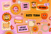 Retro stickers - vector elements, a Background Graphic by venimo (Thumbnail 2 of 9)