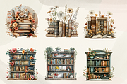 Boho Ghosts Reading Clipart, an Illustration by NadiaTheronArt (Thumbnail 2 of 4)
