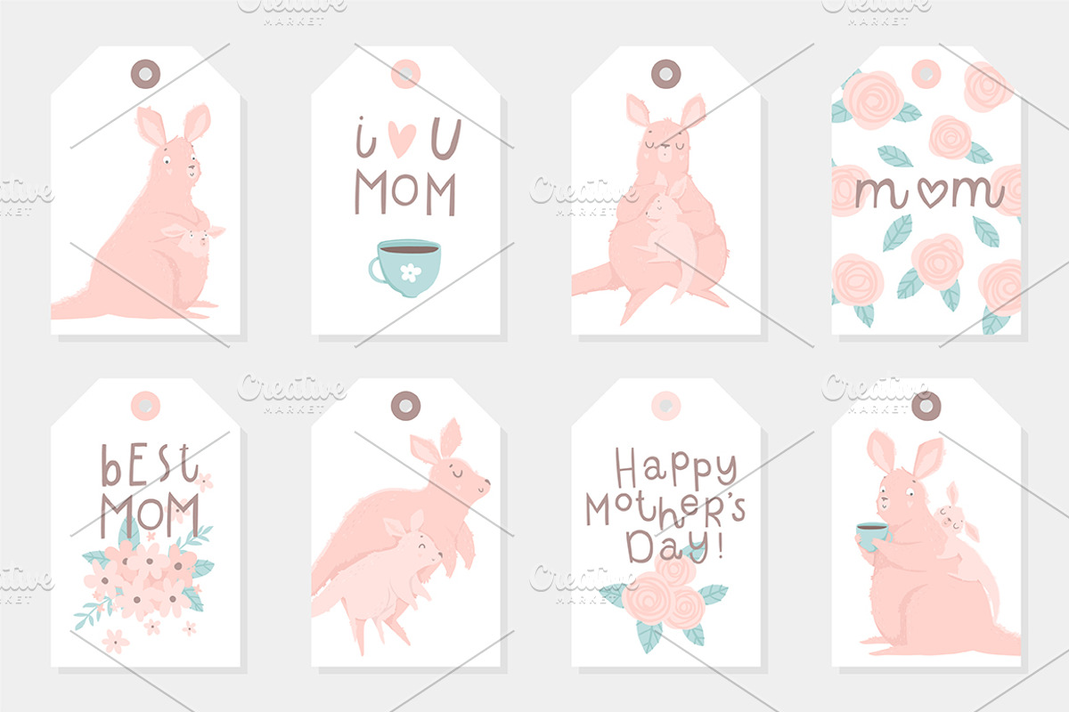 Mother's Day - kangaroo set, an Animal Illustration by Artnis (Photo 5 of 6)