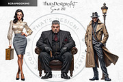 Noir Movie Characters clipart set, a Decorative Illustration by ThatsDesignArt (Thumbnail 6 of 10)