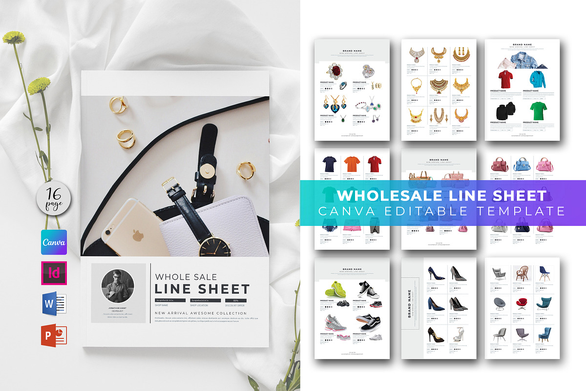 Line Sheet Template for Wholesale, a Stationery Template by obayes