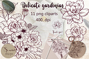 Elegant vintage gardenia flowers png, a Decorative Illustration by Mrs.Swan_Design (Thumbnail 1 of 7)