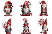 Whimsical Valentines Gnome Clipart, an Illustration by CraftArtStudio (Thumbnail 2 of 6)
