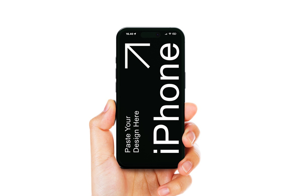 iPhone 16 - Hand Mockup, an iPhone Mockup by UFR_GRAPHIC (Photo 2 of 5)