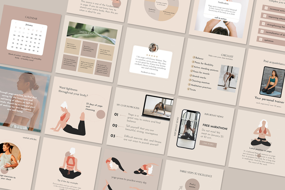 Instagram Templates for Coach, a Social Media Template by Lafnaeri
