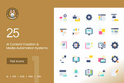 AI Content Creation Flat Multicolor, a Solid Icon by IconBunny (Thumbnail 1 of 2)