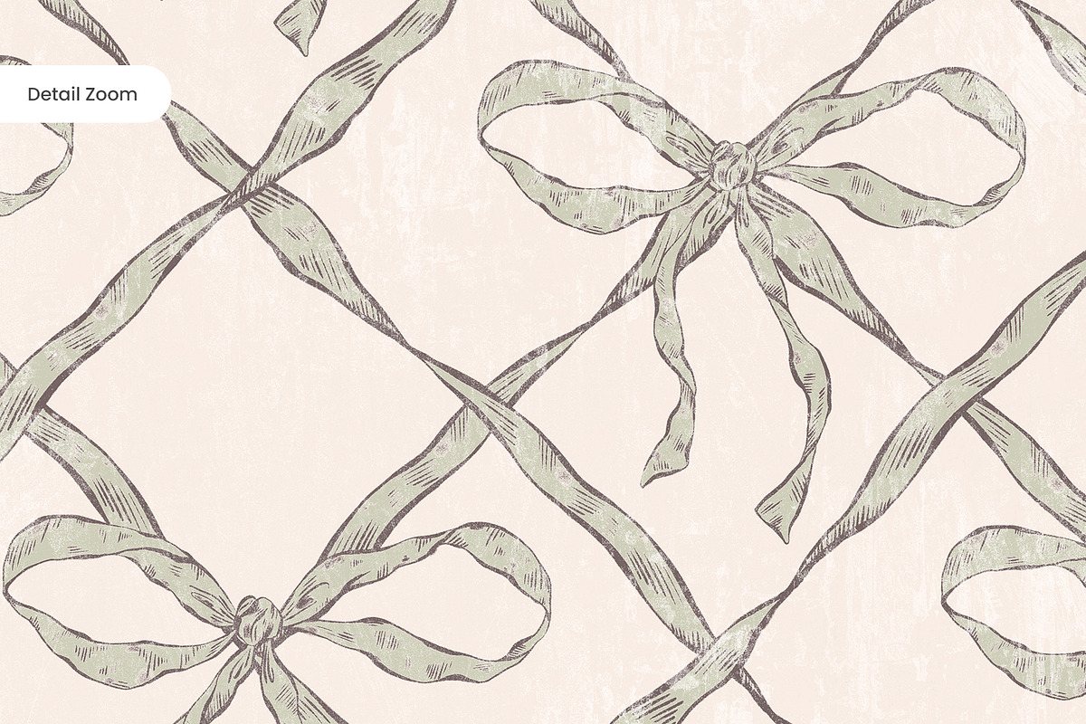Coquette Bows & Rococo Pattern, a Wallpaper Graphic by Yello_illustration (Photo 5 of 16)