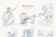 The romantic Middle Ages clipart set, a Decorative Illustration by Pamyatka Shop (Thumbnail 14 of 16)