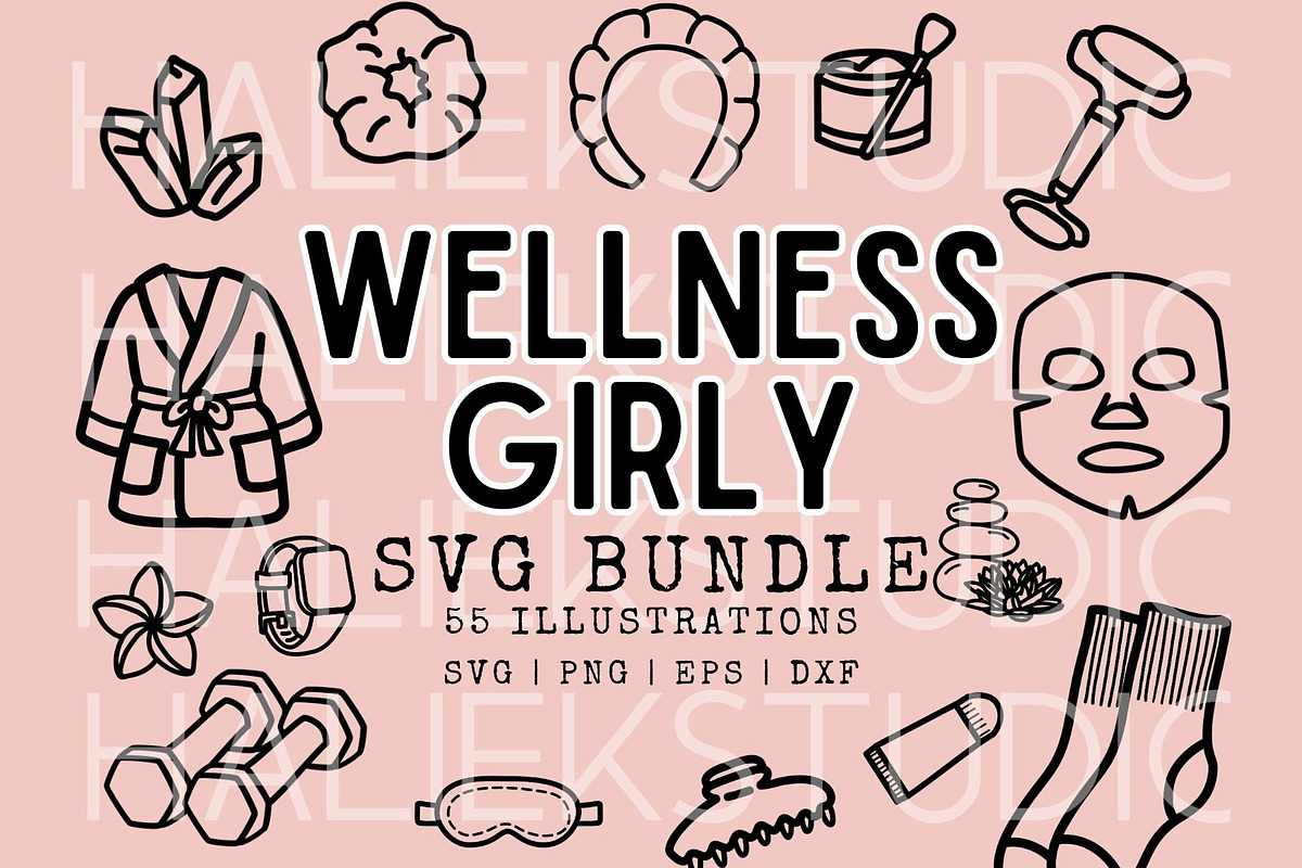 Wellness Girly SVG Bundle, a Healthcare Illustration by HalieKStudio (Photo 1 of 10)