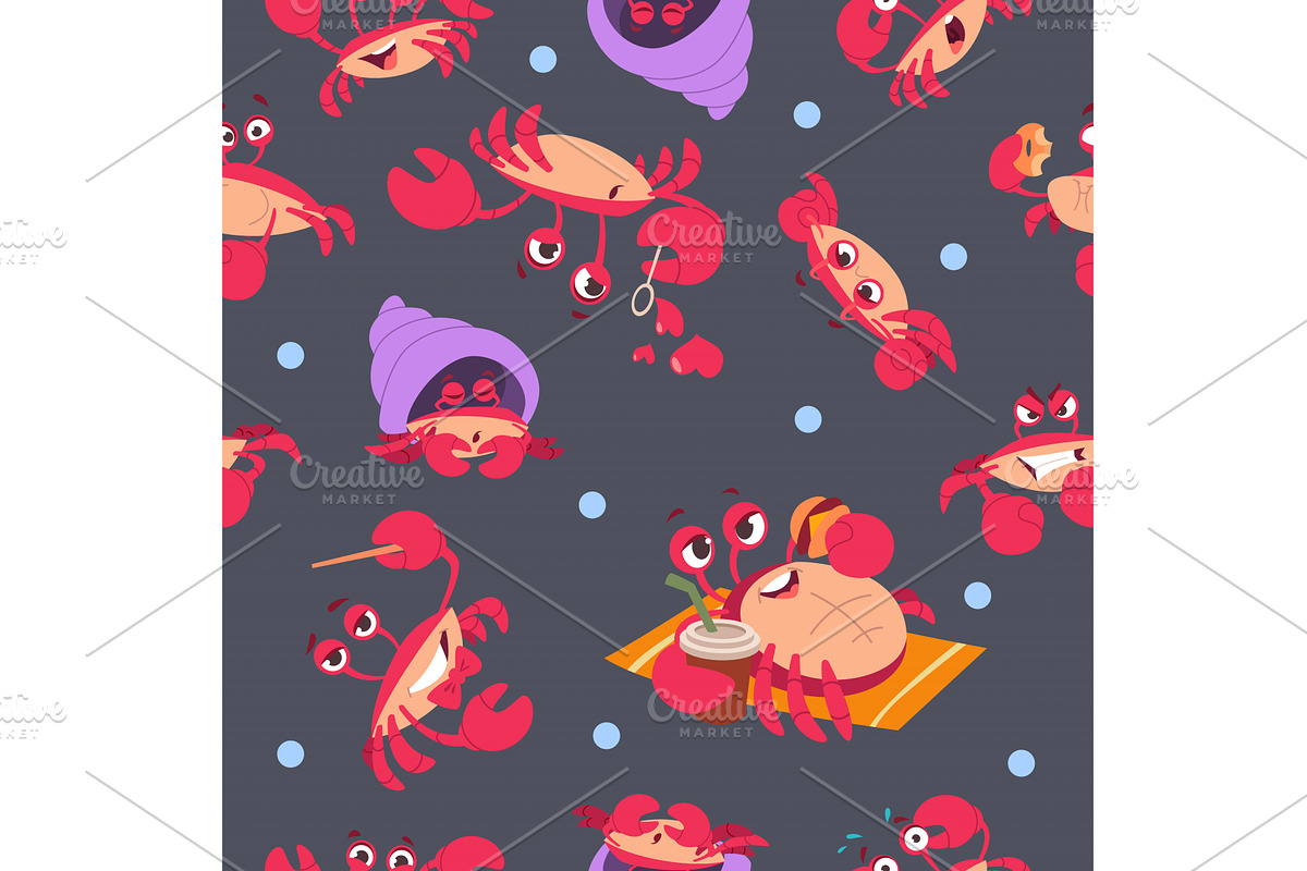 Crab pattern. cartoon template with, an Animal Illustration by Onyx