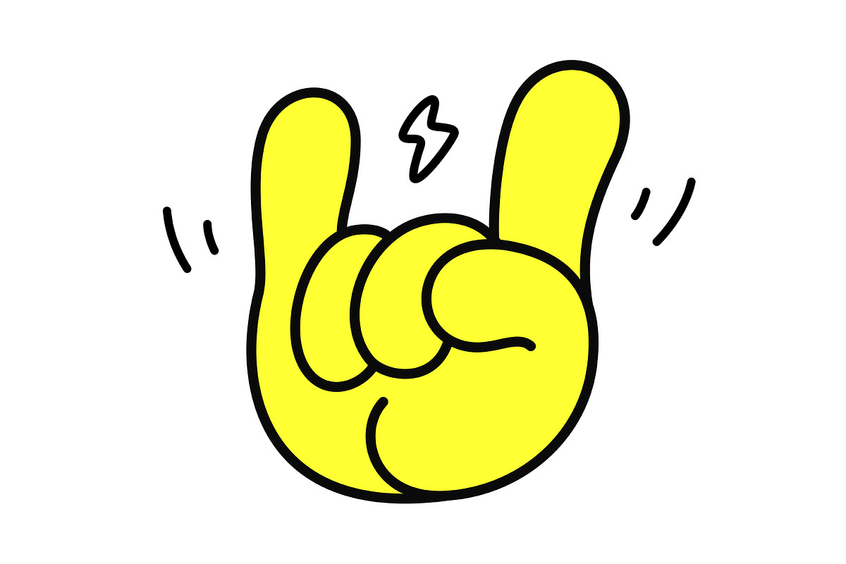Rock. Hand sign. Gesture fingers., a Person Illustration by Foxys Graphic (Photo 3 of 3)