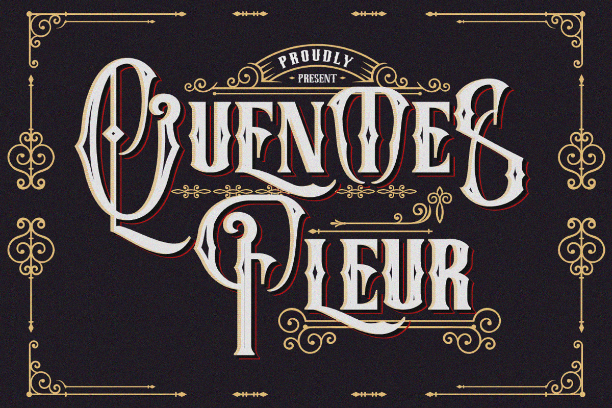 Quentes Fleur - A Tatoo Font, a Serif Font by Vava Aryanto (Photo 1 of 7)