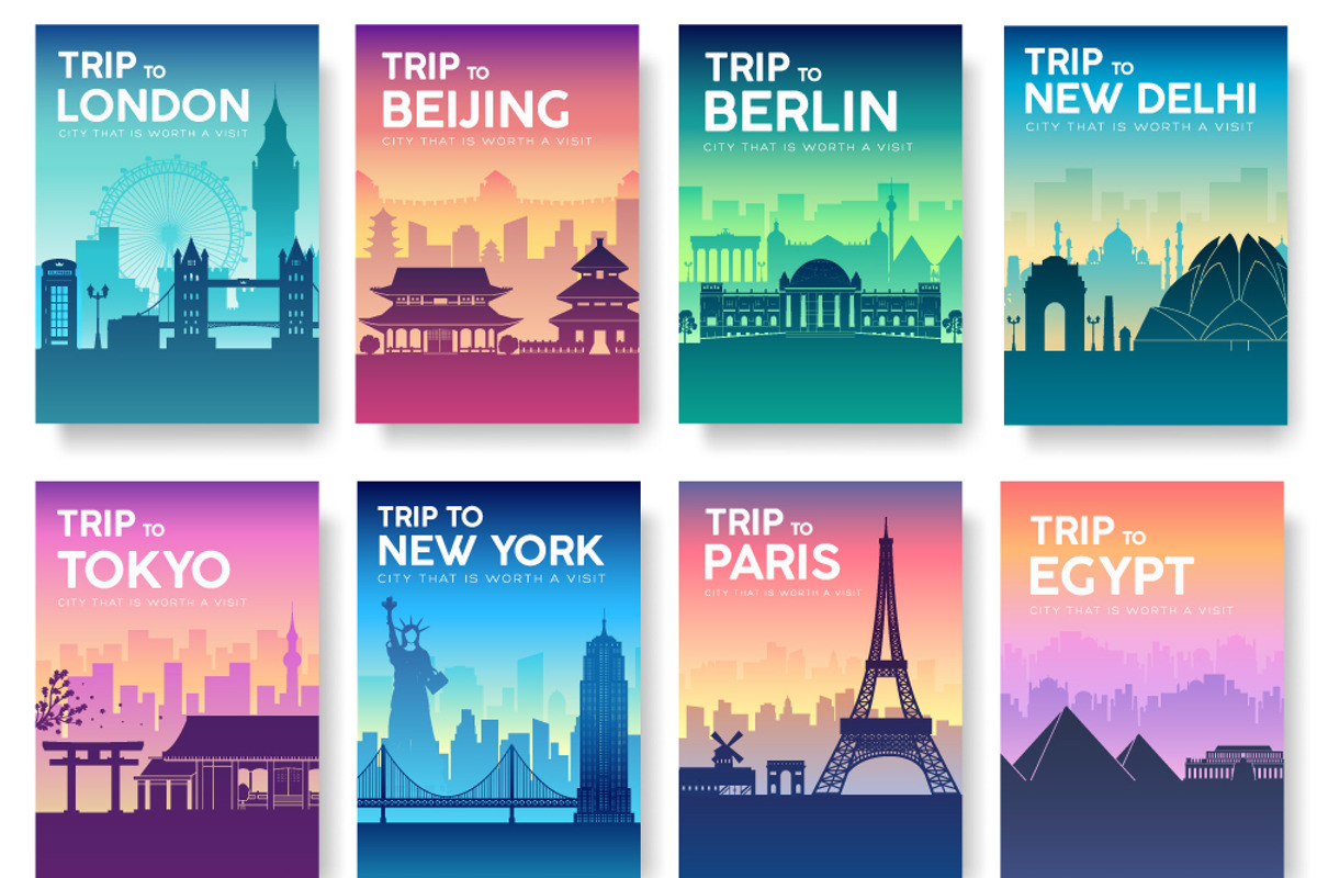 Country sunrise cards set - vector, a Brochure Template by LineTale (Photo 2 of 2)