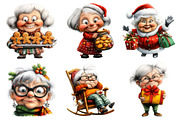 Whimsical Christmas Grandma Clipart, an Illustration by Daily.Designs (Thumbnail 3 of 5)