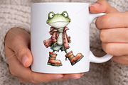 Watercolor Frog Clipart Bundle, an Illustration by Canvas Craft (Thumbnail 4 of 7)