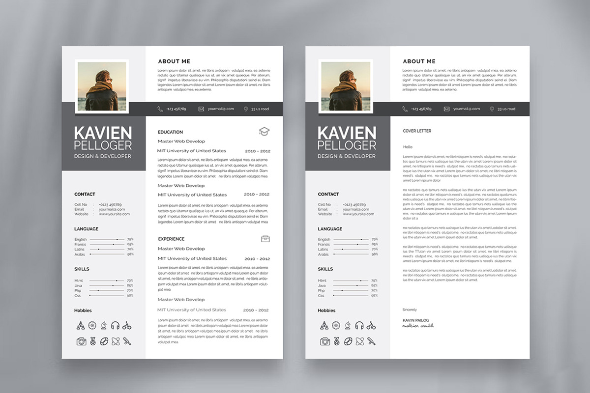 Professional Resume CV Template, a Resume Template by Blackcloud_Creations (Photo 4 of 8)