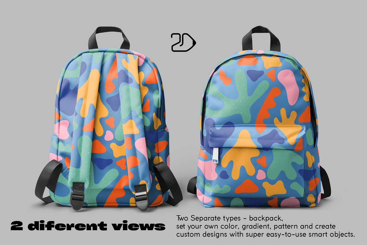 Backpack Mockup Set, a Wearable Device Mockup by 2dsight (Photo 3 of 5)
