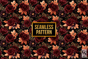Gothic Fall Floral Seamless Pattern, a Pattern Graphic by Creative Store (Thumbnail 4 of 5)