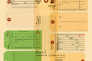 9 Vintage Service Tags Front & Back