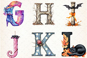 Halloween Alphabet Sublimation Clipa, an Illustration by Libby Wishes (Thumbnail 6 of 7)