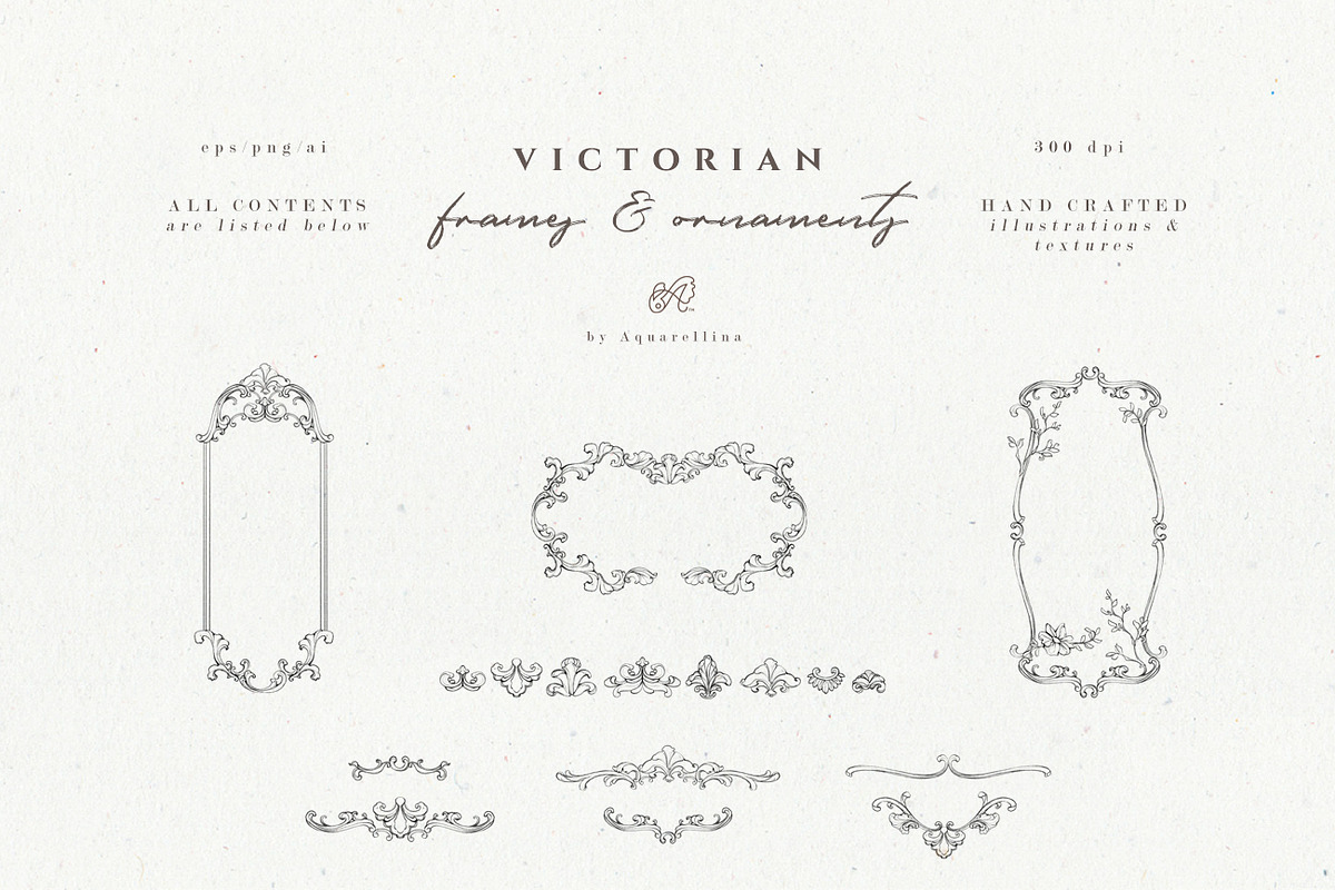 Victorian Frames & Ornaments, an Illustration by Aquarellina (Photo 27 of 27)