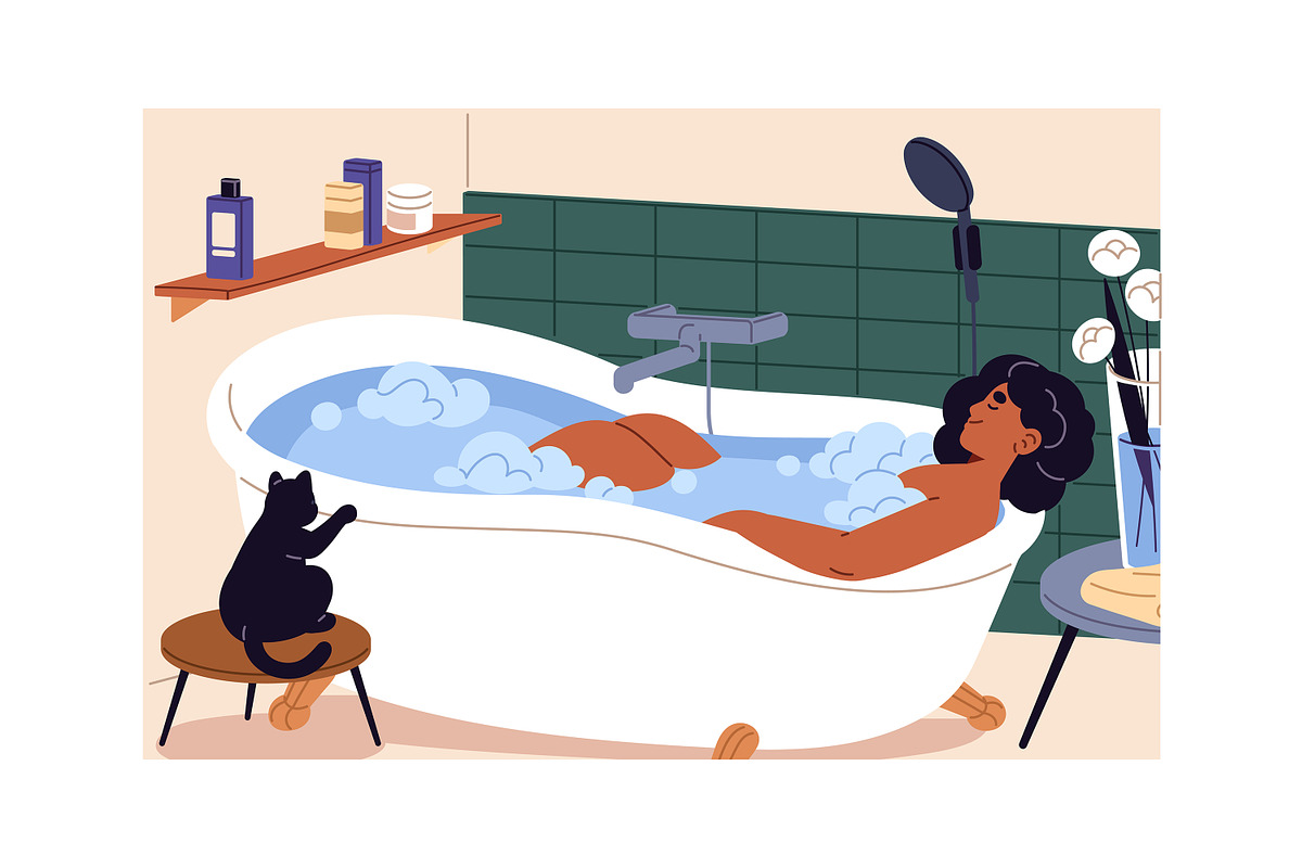 Woman's daily routine, lifestyle set, a Person Illustration by PaperTrident (Photo 4 of 13)